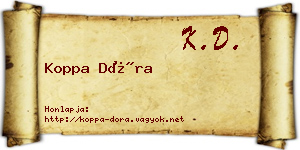 Koppa Dóra névjegykártya
